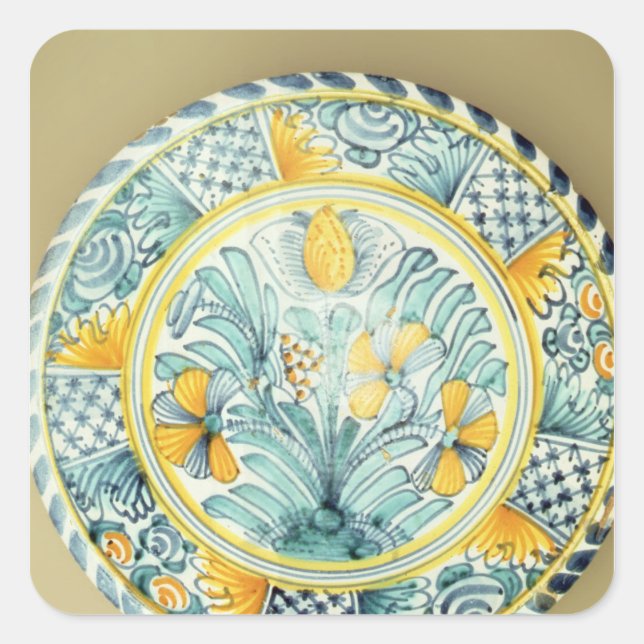 Bluedash'DelSoftware charger, Lambeth pottery Fyrkantigt Klistermärke (Framsida)