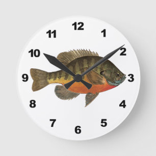 Bluegill Bream Rund Klocka
