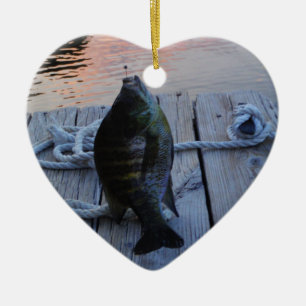 Bluegill vid sunset Sjö Arrowhad Julgransprydnad Keramik