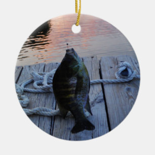 Bluegill vid sunset Sjö Arrowhad Julgransprydnad Keramik