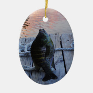 Bluegill vid sunset Sjö Arrowhad Julgransprydnad Keramik
