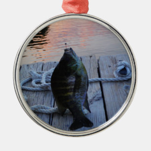 Bluegill vid sunset Sjö Arrowhad Julgransprydnad Metall