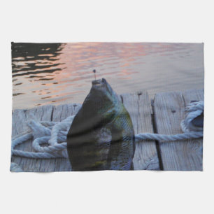 Bluegill vid sunset Sjö Arrowhad Kökshandduk