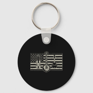 Bluegr Usa Flag Gitarr Banjo Mandolin Nyckelring