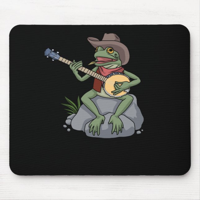 Bluegräs Banjo Frog Land Music Gift Banjo Musmatta (Framsidan)
