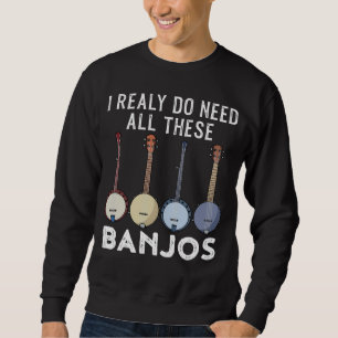 Bluegräs Banjo Land Music Stringband Banjo Lång Ärmad Tröja