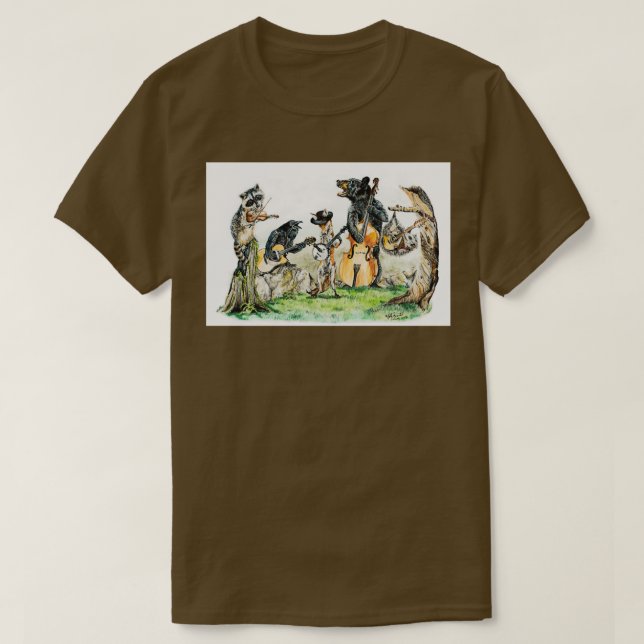Bluegräs Gang vild animal musik  T Shirt (Design framsida)