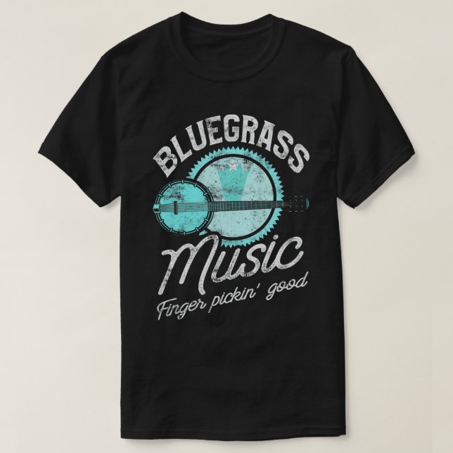 Bluegräs Music Guitar Player och Funny Banjo Inst T Shirt (Design framsida)