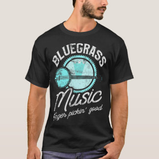 Bluegräs Music Guitar Player och Funny Banjo Inst T Shirt