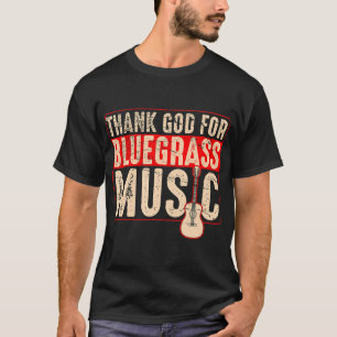Bluegräs Music Guitar Player och Funny Banjo T Shirt