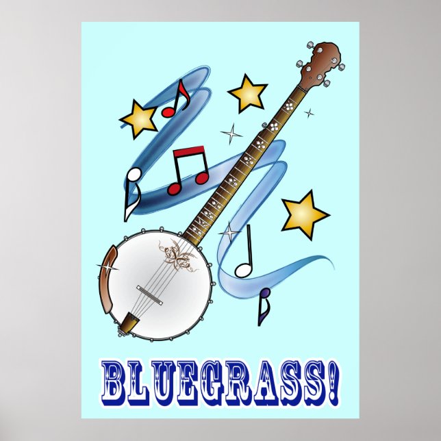 Bluegräs Music med Banjo Poster (Framsidan)