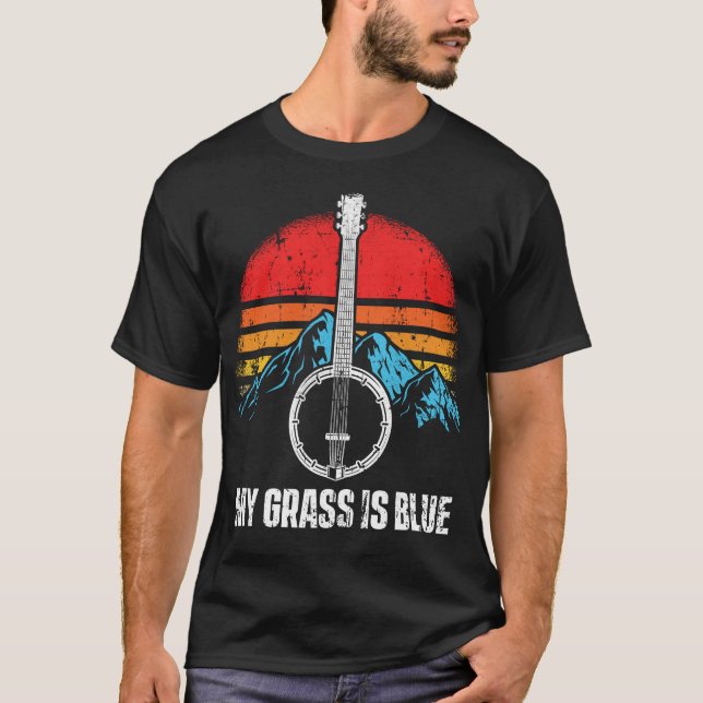 Bluegräs Musician Banjo Player Music Mountains T Shirt (Framsida)