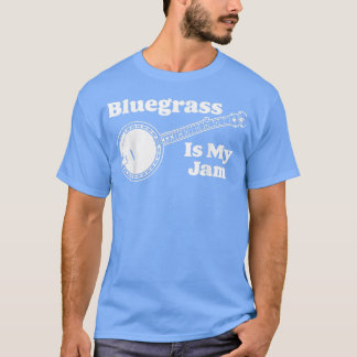 Bluegrass Is My Jam! Funny Banjo Music Vintage Gra T Shirt