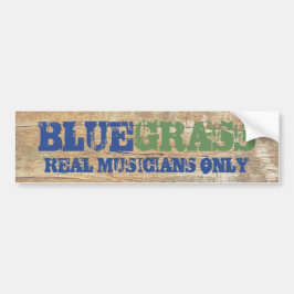 Bluegrass Music Real Musicians Only On Wood Bildekal