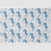 Bluegreen seahorses on chevron