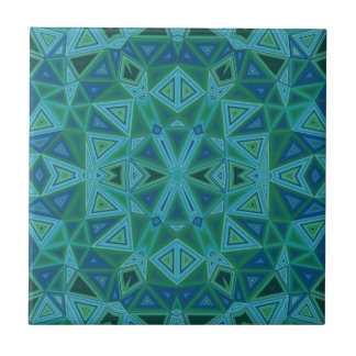Bluegreen Triangles Ceramic Tile Kakelplatta