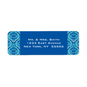 Blueish - Feasted Paisley Returadress Etikett