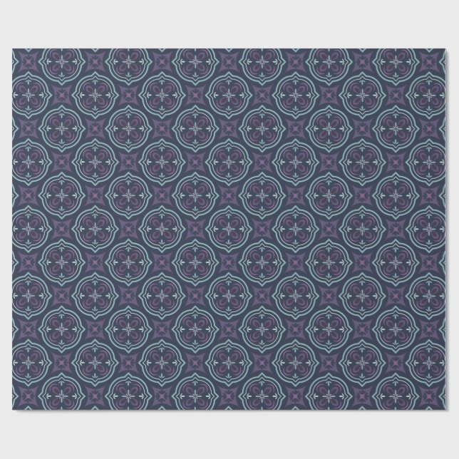 blueish floral tiling pattern presentpapper (Platt)