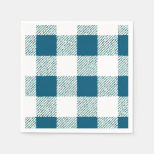 Blueish Grönt Gingham Check Mönster Pappersservett