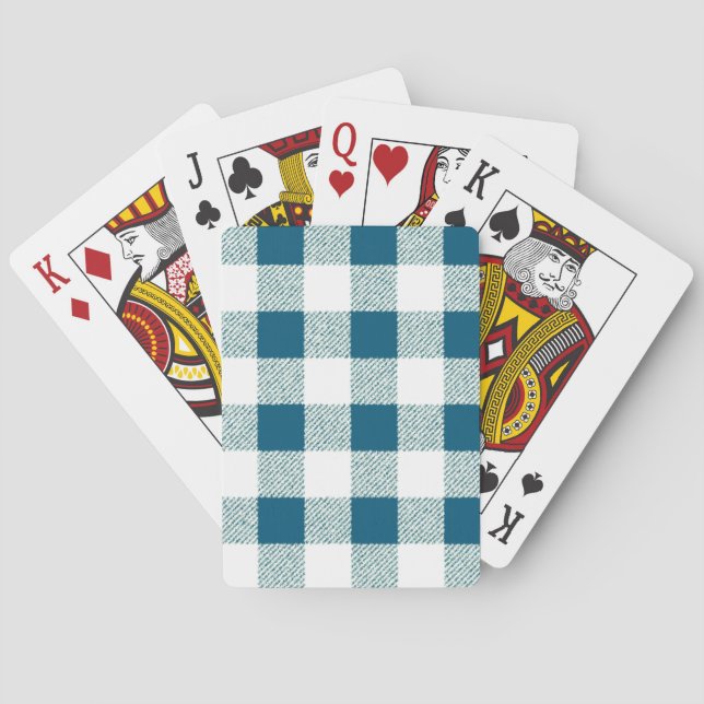 Blueish Grönt Gingham Check Mönster Spel Kort (Baksidan)