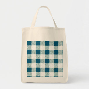 Blueish Grönt Gingham Check Mönster Tygkasse