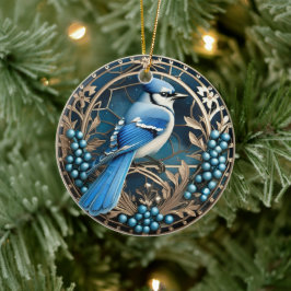 Bluejay med Bluebär Personlig Ornament