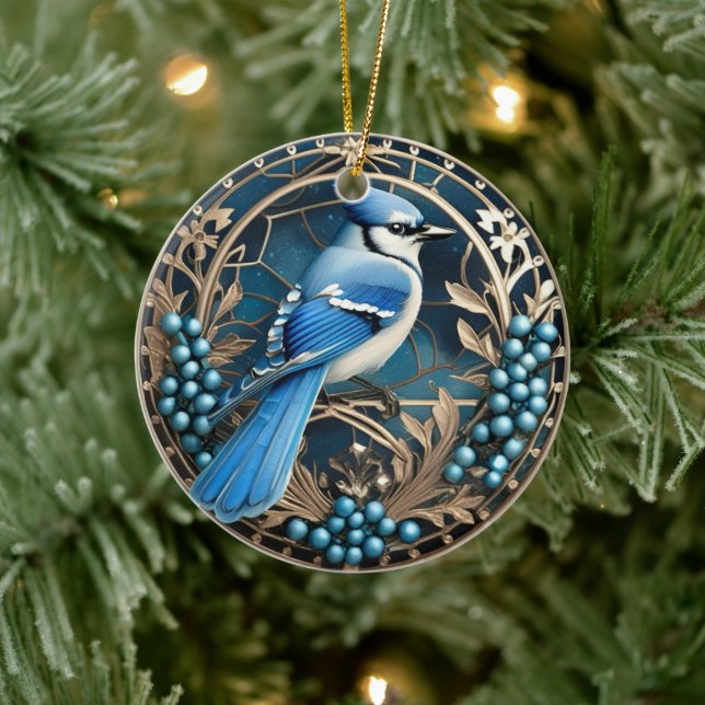 Bluejay med Bluebär Personlig Ornament (Träd)