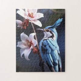 Bluejay och Flowers Pussel