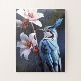 Bluejay och Flowers Pussel