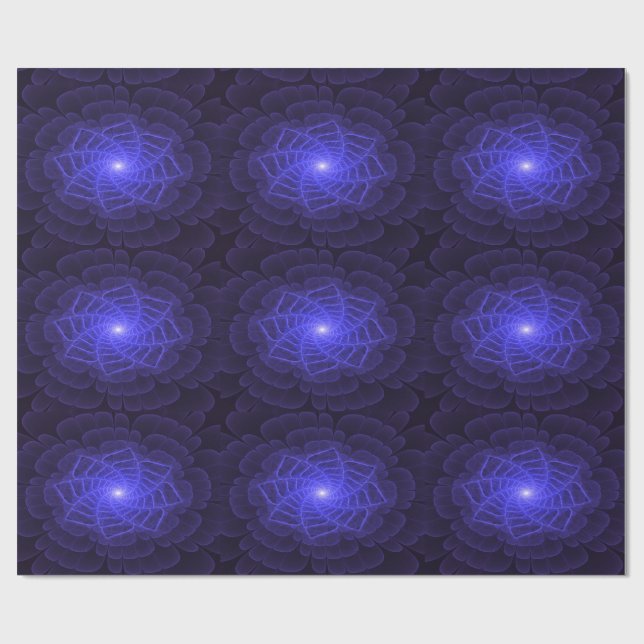 BlueLotus Fractal Flower Wrapping Paper Presentpapper (Platt)