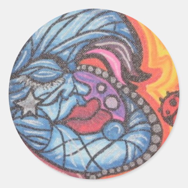 BlUeMoOn Runt Klistermärke (Framsida)