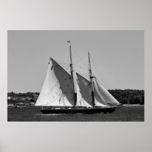 Bluenose II Black and White Poster