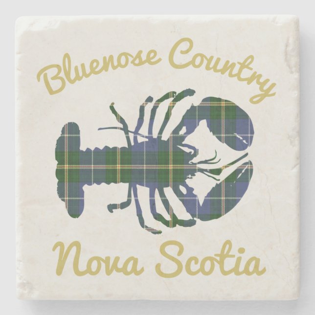 Bluenose Land N.S. Tartan Lobster underlägg marmor (Framsidan)