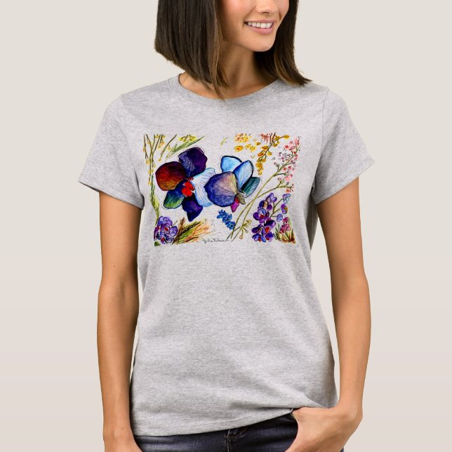 BlueOrchids37 med två sidor Tee Shirt (Framsida)