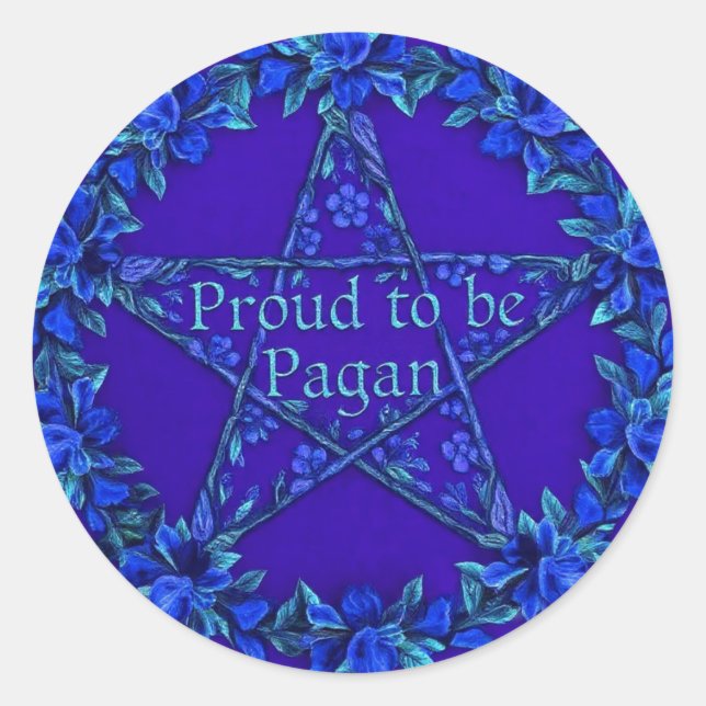 BluePaganPride Runt Klistermärke (Framsida)