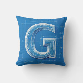 Blueprint Monogram Letter G Kudde