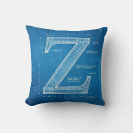 Blueprint Monogram Letter Z Kudde