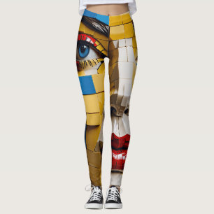 "Blueprint of Humanity" - Kuba Porträtt Leggings