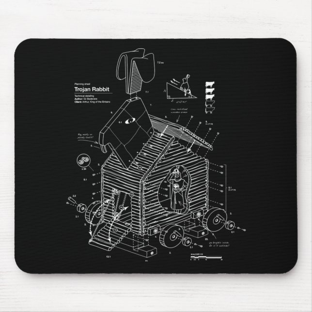 Blueprint Trojan Horse Rabbit Funny Musmatta (Framsidan)