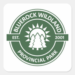 Bluerock Wildlands provinspark Sol Träd Fyrkantigt Klistermärke
