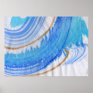 Blues 016 Abstrakt Watercolor Texturerad Papper Poster