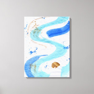 Blues 030 Abstrakt Watercolor Struktur Canvas