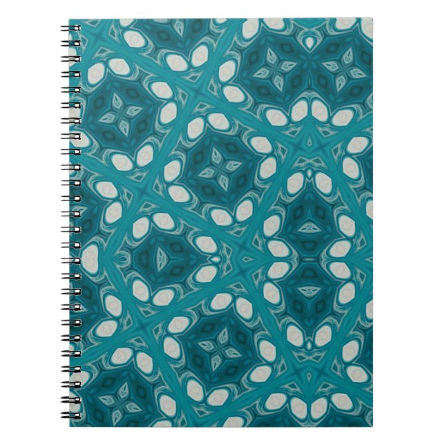 Blues Abstrakt Spiral Photo Notebook Anteckningsbok (Framsidan)