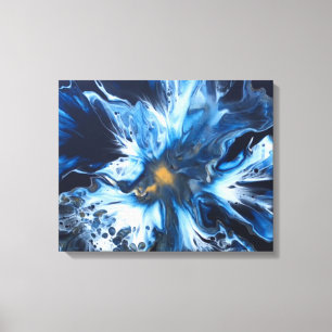 Blues - Acrylic Dutch Bloom Pour Painting Canvastryck