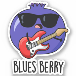 Blues Berry Funny Fruit Pun Klistermärken