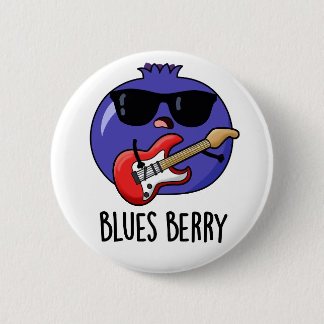 Blues Berry Funny Fruit Pun Knapp (Framsida)