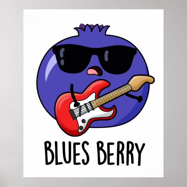 Blues Berry Funny Fruit Pun Poster (Framsidan)