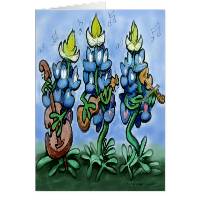 Blues Bonnets Hälsningskort (Framsidan)