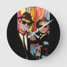 Blues Brothers Retro Pop Art Väggklocka