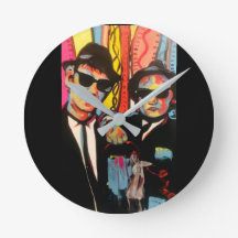 Blues Brothers Retro Pop Art Väggklocka